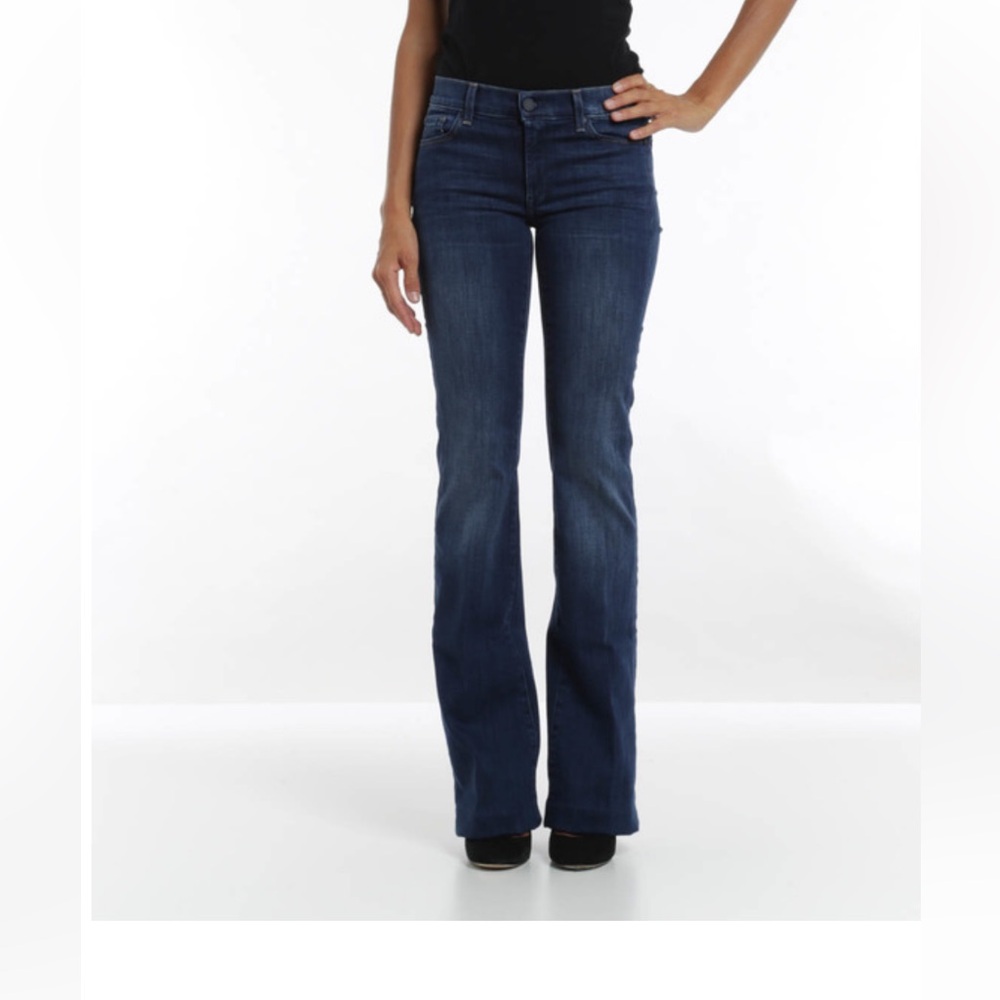 7 For All Mankind Charlize Blue Flare Wide Leg Jeans